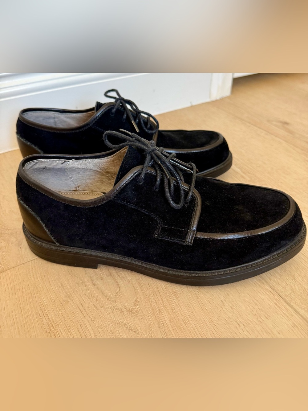 Hush Puppies Vintage Men's Black Riverbuck Suede Lace-Up Derby Shoes Size 8